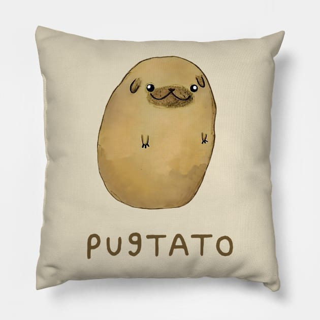 Pugtato Pillow by GalaxyArt