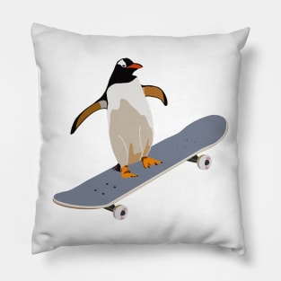Skateboard Penguin Pillow