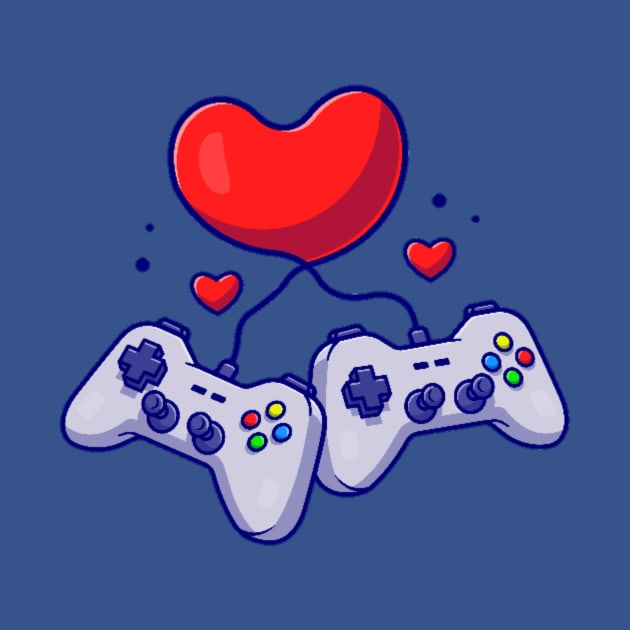 Two videogames console in love | Valentines hearts by Kidsey