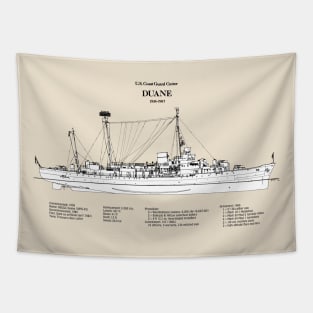 Duane wpg-33 United States Coast Guard Cutter - SBDpng Tapestry