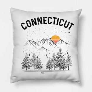 Connecticut State Vintage Retro Pillow