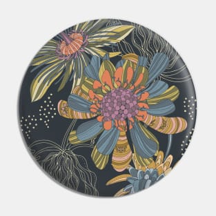 Moody Moody Flowers Pin