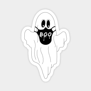 Ghost Wearing Boo Mask Magnet