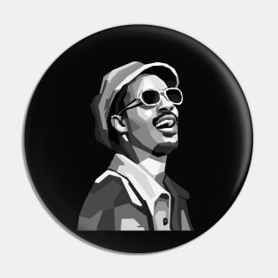 Stevie Wonder B W Pin