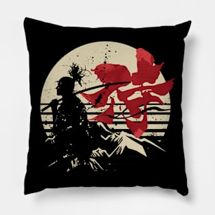 Samurai vintage Pillow