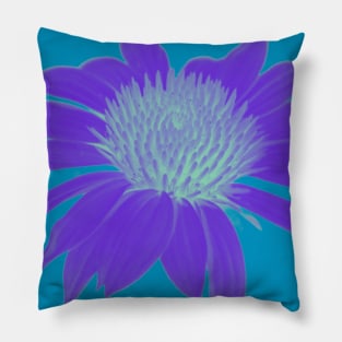 Neon Purple Daisy Pillow