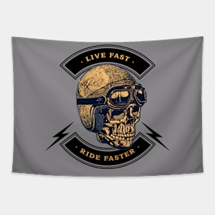 Live Fast Ride Faster - Biker Tapestry