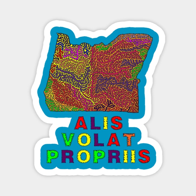 Alis Volat Propriis - "She flies with her own wings" Magnet by NightserFineArts