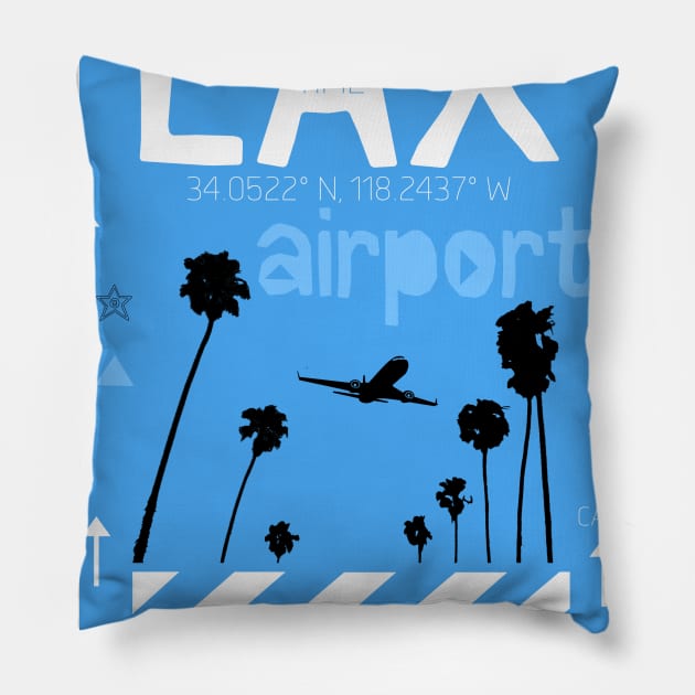 LAX airport 281222Xa Pillow by Woohoo