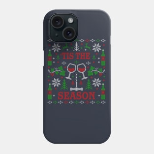 Wine Lover Wine Drinking Funny Ugly Christmas Sweater Party Shirt Phone Case