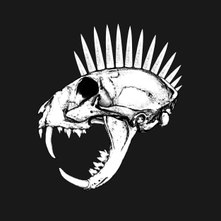 Cat Skull with Spiked Mohawk T-Shirt