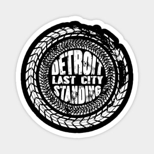 Detroit Last City Standing White Wheel Magnet