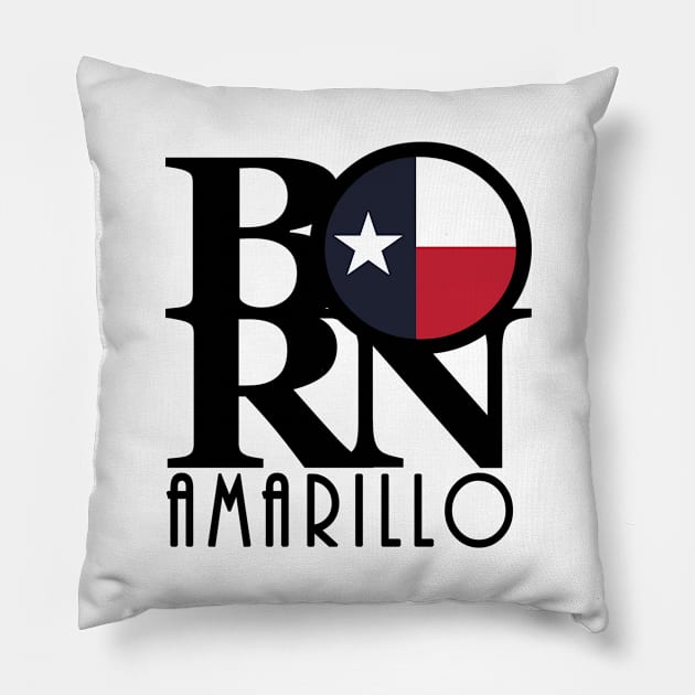 BORN Amarillo Texas Pillow by HometownTexas