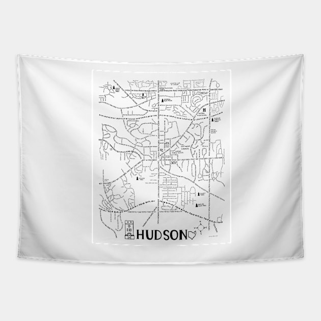 Hudson Ohio Map Tapestry by fiberandgloss