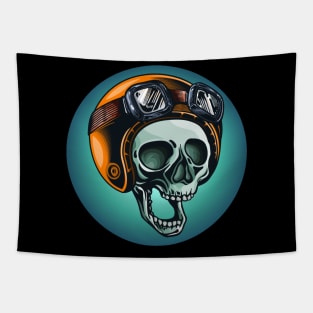 Skull Helmet Rider Tapestry