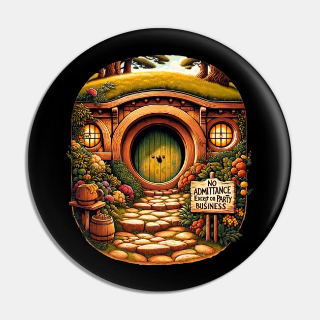 Enchanted Hobbit Haven: Whimsical Fantasy Door Art Pin by Doming_Designs