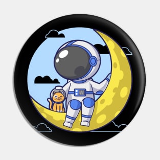 Astronaut And Cat Pin