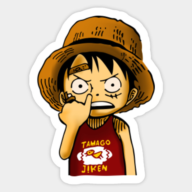 luffy childhood 2 one piece sticker teepublic