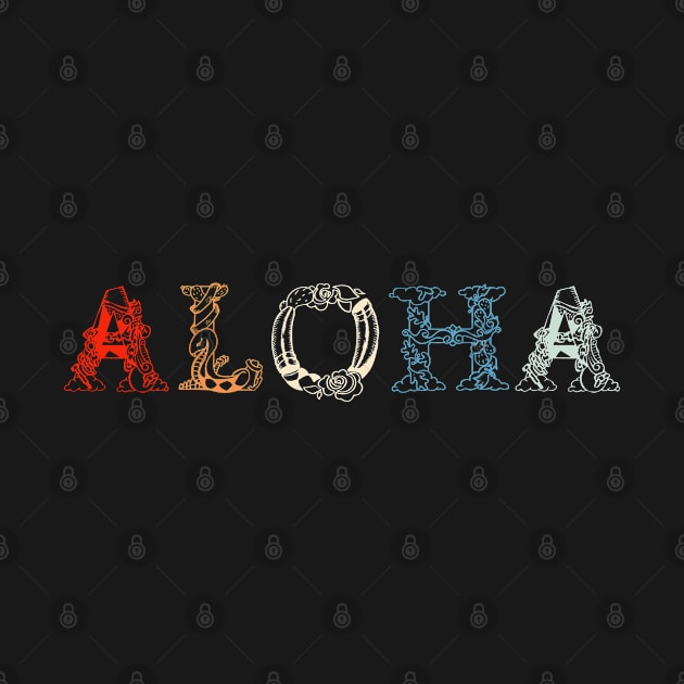 Aloha Flowers Hawaiian Funny vintage Hawaii Beach by powerdesign01