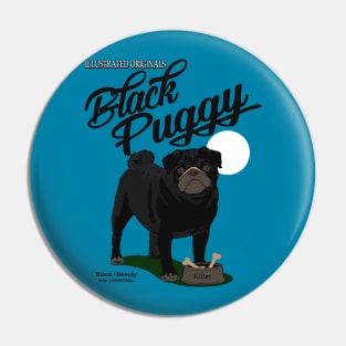 Black Puggy - cute Dog Pin