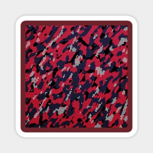 Camouflage - Dark Red Blue Magnet