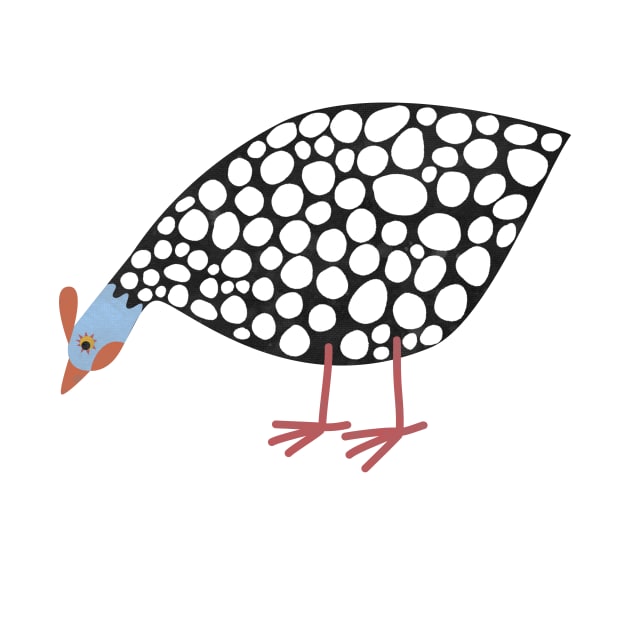 Guinea Hen Farmyard Art by NicSquirrell