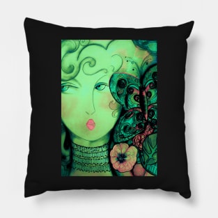 WOODLAND FAIRY ART DECO DOLLY GIRL Pillow