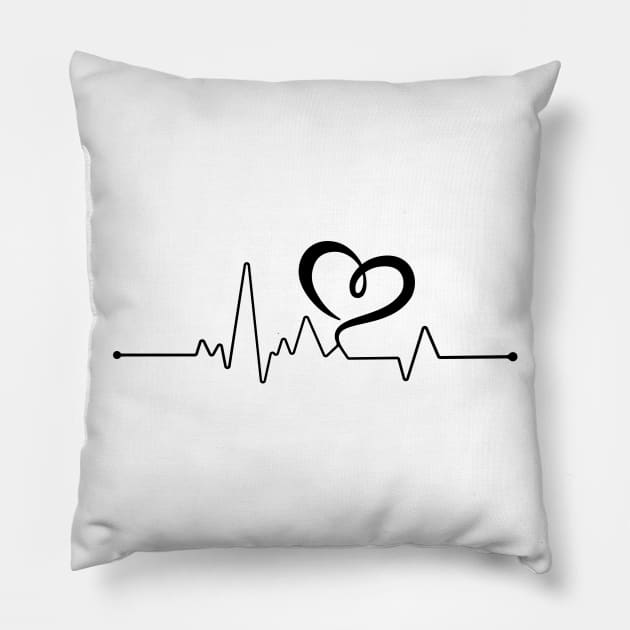 Heart Line Or Heart Beats Pillow by Kangina