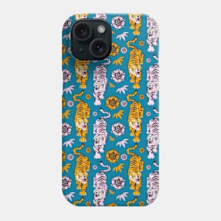 Asian Tiger and Flower Pattern Phone Case