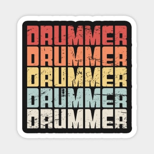 Retro Vintage 70s Drummer Magnet