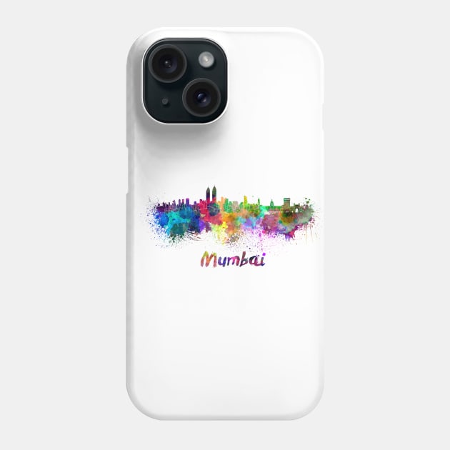 Munbai skyline in watercolor Phone Case by PaulrommerArt