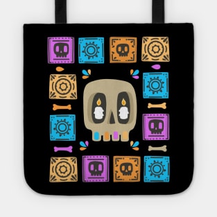 Cute Skull - Día De Los Muerto - papel picado - sugar skull Tote