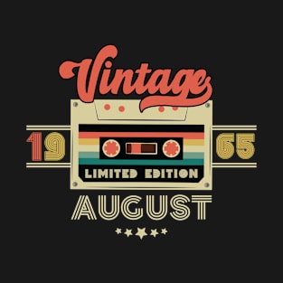 Vintage August 1965 Music Cassette - Limited Edition - 57 Years Old Birthday Gifts T-Shirt