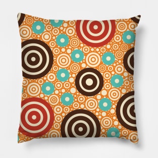 Aztec Warrior Pattern Burst v3 Circle Design Pillow