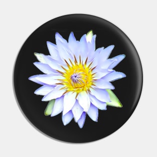 White Water Lily Artistic Style Pattern Pin