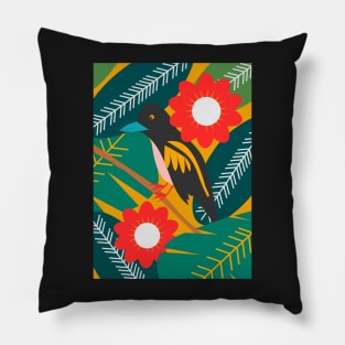 Broadbill and luxuriant vegetation Pillow