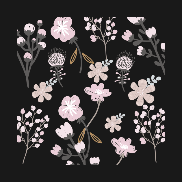 Elegant Pink Abstract flower design by PodX Designs 