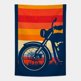 Motorcycle 1970’s Graphic Design Tapestry