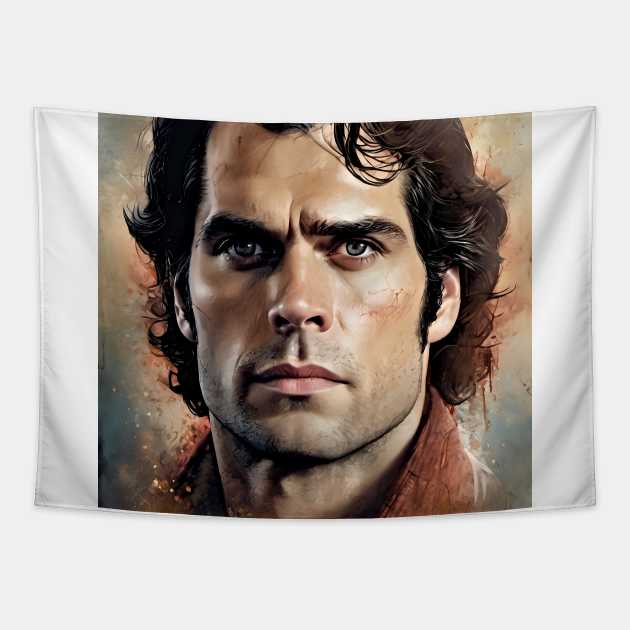 Portrait of Henry Cavill Tapestry by bogfl