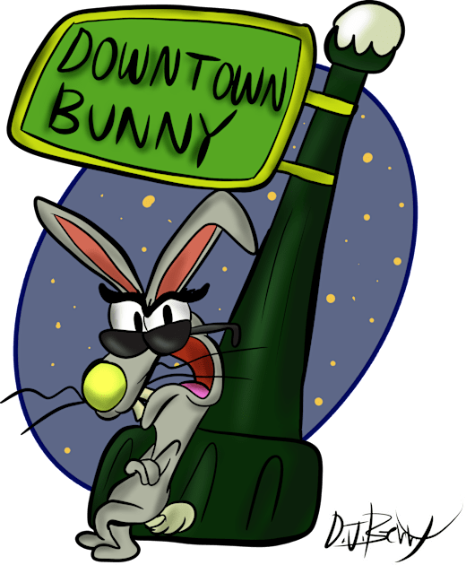 Downtown Bunny Kids T-Shirt by D.J. Berry