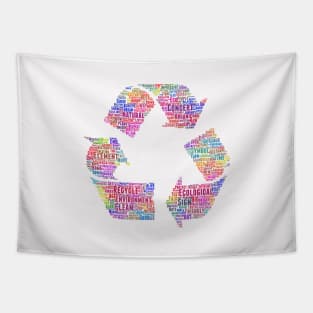 Recycle Symbol Silhouette Shape Text Word Cloud Tapestry