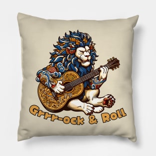 Rock and roll lion Pillow