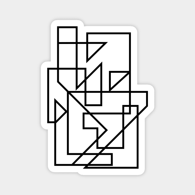 Black Lines Poster II Magnet by fivemmPaper