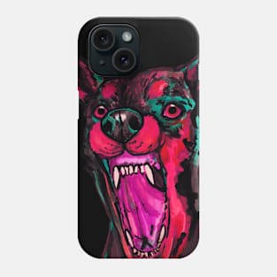 Colorful angry doberman dog Phone Case