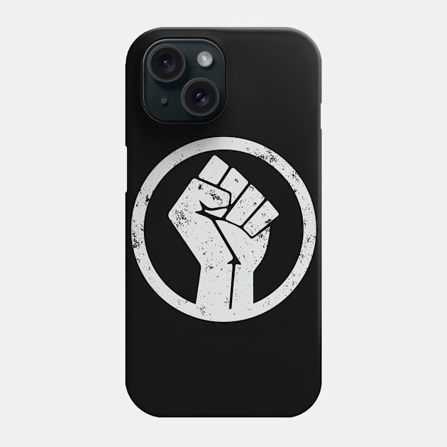 BLACK POWER FIST, WHITE PRINT Phone Case by blacklives