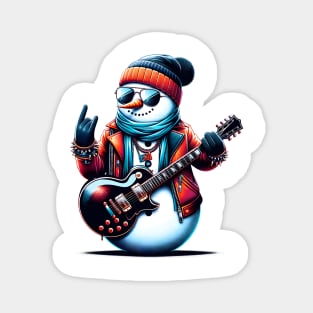 Snowman Rock Christmas Magnet
