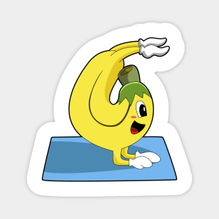 Banana at Yoga on Yoga mat Magnet