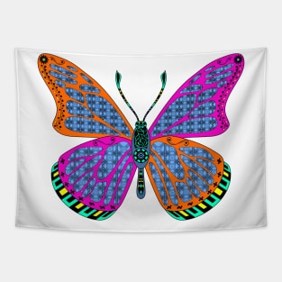 miss butterfly mariposa in mexican kawaii totonac patterns Tapestry