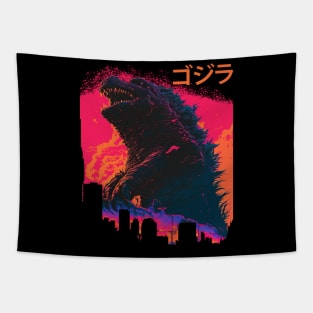 Synthwave Godzilla Tapestry