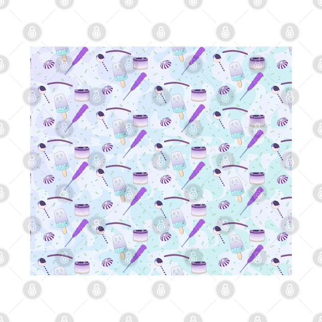 Pastel Goth ghost popsicle rock candy pattern by JuditangeloZK